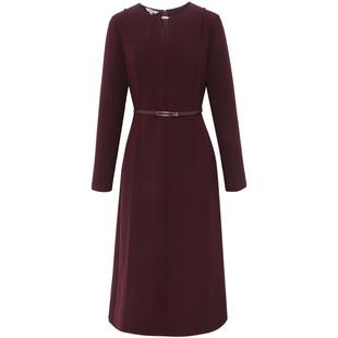 【简约大气】BBLLUUEE/粉蓝衣橱2025秋冬新款雅致通勤收腰连衣裙