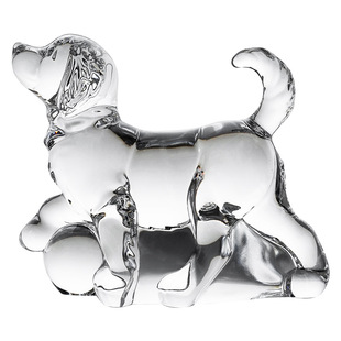 捷克进口水晶玻璃动物小摆件 送礼北欧轻奢 小狗松鼠小猫雕像高端