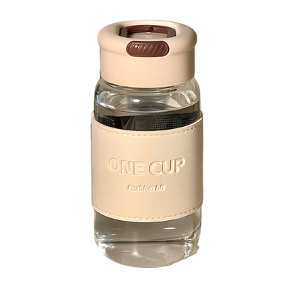 高硼硅简约防烫杯套带茶隔玻璃杯