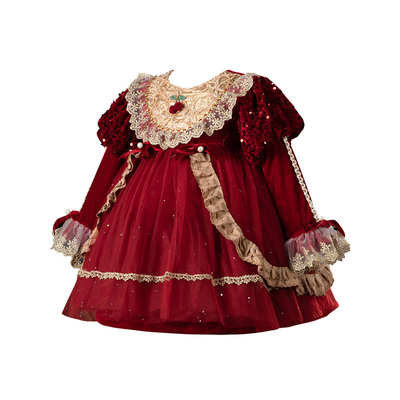 D.Bkyer女童红色高级感公主裙