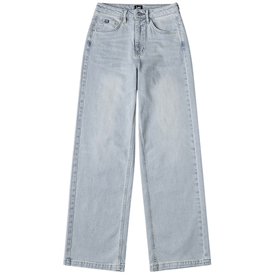 【张凌赫代言】Lee25秋冬新品428懒懒裤舒适高腰直脚浅蓝女牛仔裤