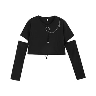 欧美辣妹女装练习室短款女团穿搭jazz上衣爵士跳舞衣服泫雅ins风