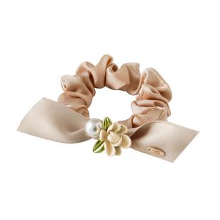 森系栀子花大肠发圈女高级感气质丸子头发绳仙女扎马尾皮筋头绳女