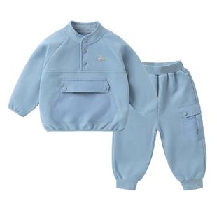 右欧儿童套装多巴胺风春季新款童装男童卫衣卫裤女童运动服两件套