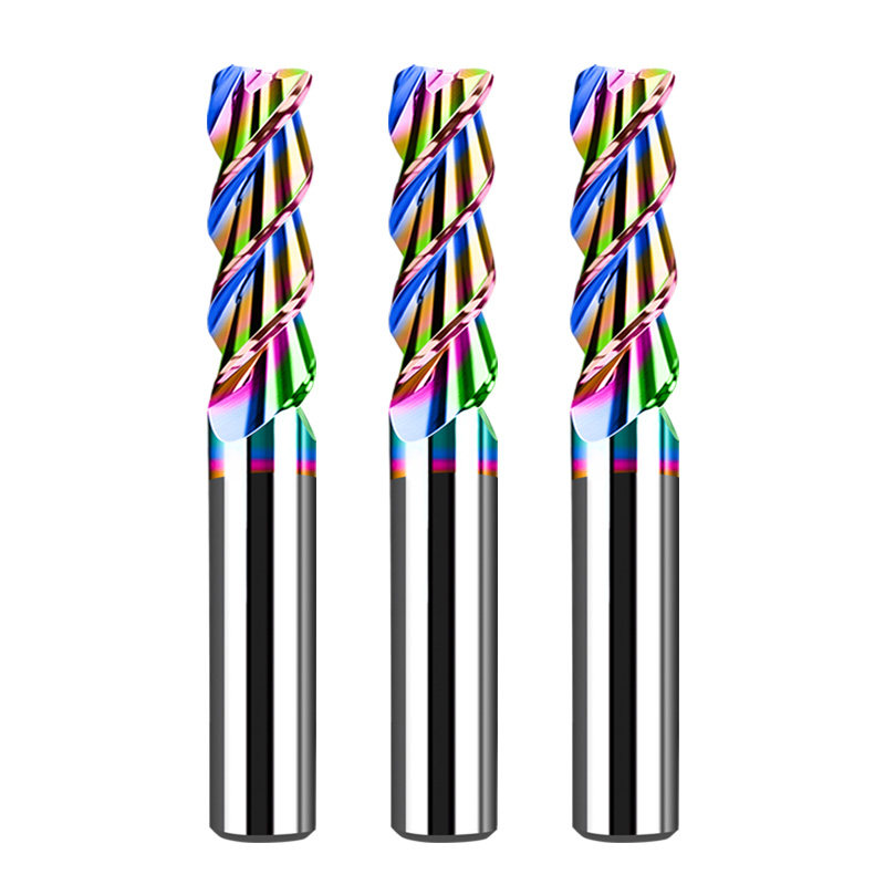 七彩铝用圆鼻刀r0.5涂层合金刀具cnc数控专用3刃高效牛鼻钨钢铣刀