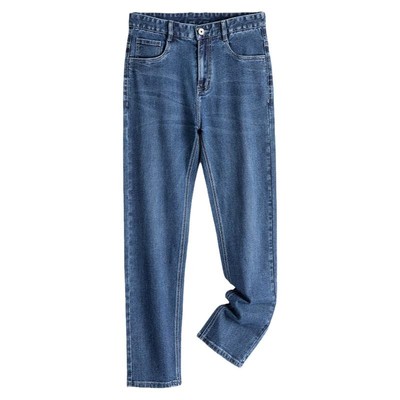 皮尔卡丹男士牛仔裤加绒加厚男裤