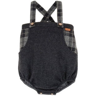 Shinyee▲popelin aw23儿童毛呢背带裤复古连体衣包屁衣