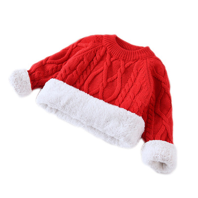 男女童毛衣2021秋冬加绒加厚套头