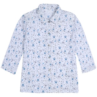 夏装妈妈装的确良衬衣老人衣服60岁70奶奶装春装衬衫中老年人女装