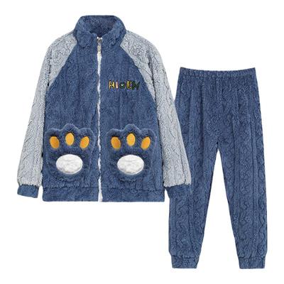 加厚款法兰绒睡衣卡通恐龙冬季