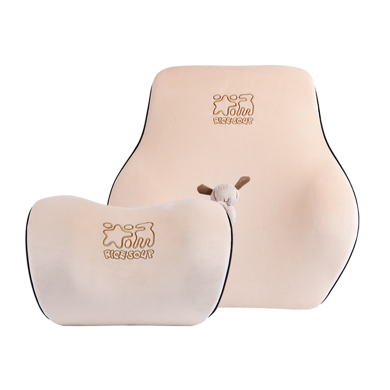 爱车屋汽车头枕护颈枕一对车内枕头高档记忆棉卡通可爱护腰靠车用