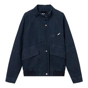 Jamor加墨时尚帅气工装风小立领外套宽松潮流2025秋冬季新款