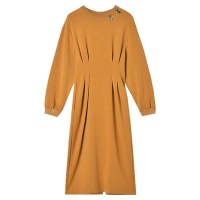 减龄中长裙微弹连衣裙