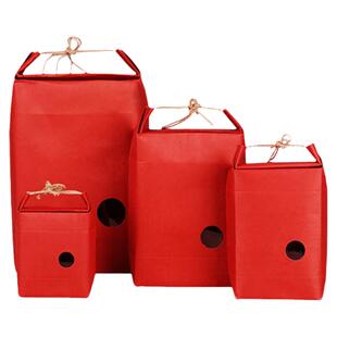 现货红色竖版细绳牛皮纸大米小米包装袋子杂粮茶叶袋干果袋食品袋