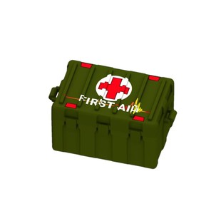 小颗粒积木武器箱弹药箱医疗箱子装备翻盖手提箱模型人仔拼装玩具