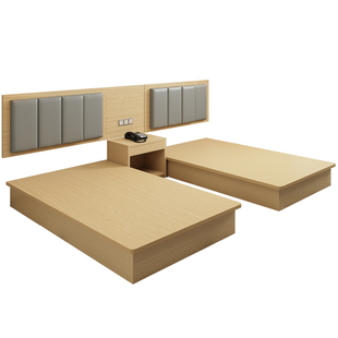 五星级酒店专用床架定制床箱简易宾馆家具标间全套出租房公寓民宿