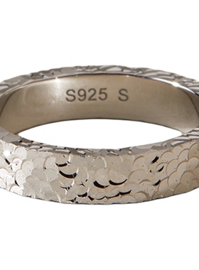 素图女925银简约气质小众戒指