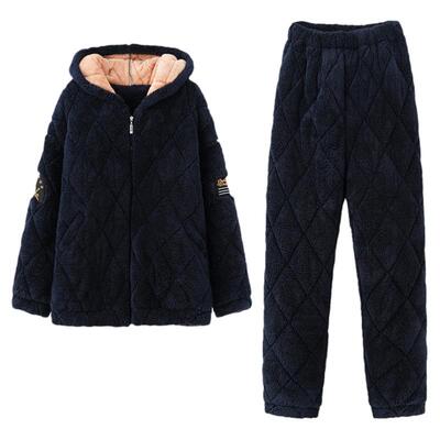 棉珊瑚绒情侣睡衣南极人女