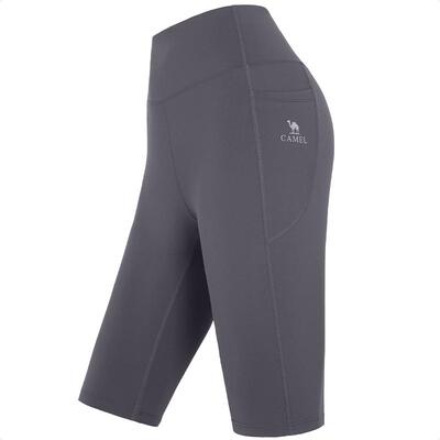 骆驼女装瑜伽裤2025夏季高腰运动裤紧身健身裤外穿针织五分裤女