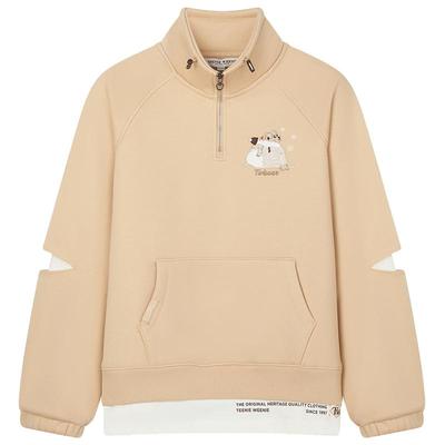 TeenieWeenie小熊奥莱女装半拉链立领卫衣冬季直筒休闲上衣