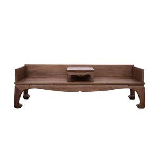 杪轩新中式罗汉床黑胡桃实木沙发家具客厅禅意老榆木床榻卧榻