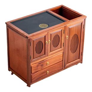 花梨木移动茶台阳台茶桌实木茶水柜烧水壶一体家用茶桌客厅茶边柜