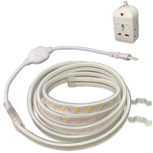 led灯带220v高亮金黄光双排三排180珠2000K黄色防水软条工程家用