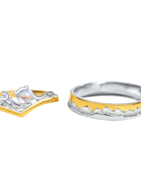 海誓山盟情侣款对戒小众设计