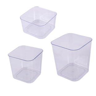 桌面小型垃圾桶可爱家用小号亚克力透明养斗鱼小缸方形垃圾收纳桶