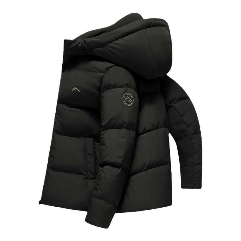 HLA/海澜之家羽绒服短款男士2025冬季防风防寒鸭绒连帽加厚外套男