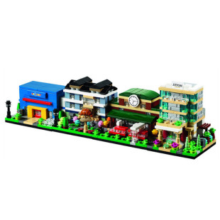 适用于乐高城市迷你街景别墅酒店火车站面包店玩具商店拼装拼插积