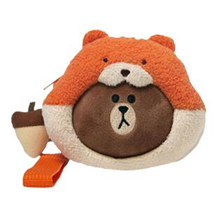 韩国LINE FRIENDS周边正版松鼠水獭布朗熊毛绒公仔玩偶零钱包