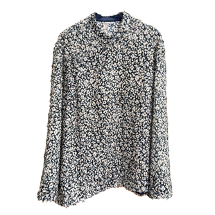 炸裂推！yuan单！宽松剪毛花色含真丝小立领衬衫上衣女 269195~JS