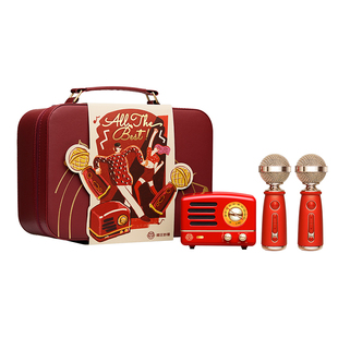 【新年礼盒】猫王妙播音响小王子OTR欢唱双麦克风话筒一体K歌礼物