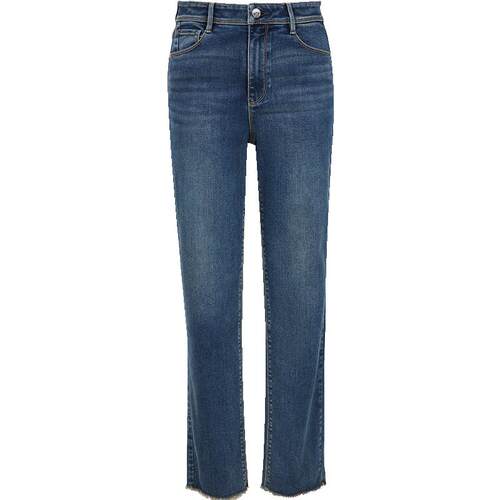 ONLY春季潮流脚口毛边高腰弹力显瘦九分烟管直筒小脚牛仔裤女