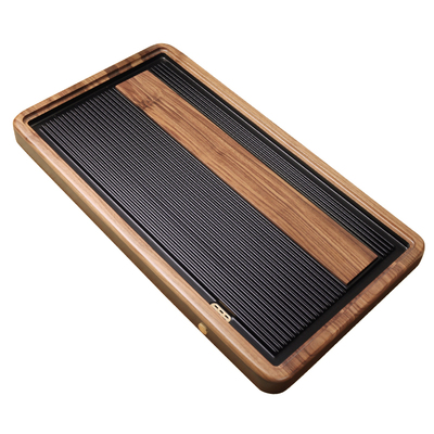 棉小城中式长方形胡桃木电木茶盘