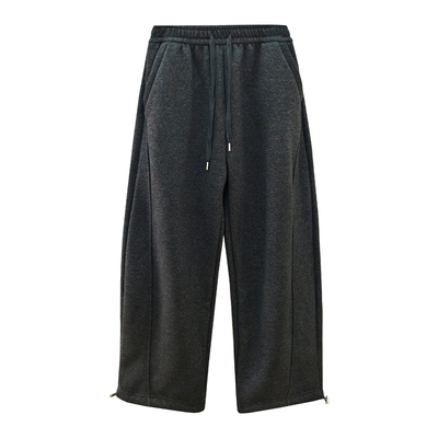 显瘦减龄呢子束口解构弯刀裤