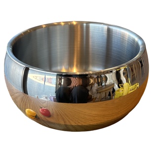 Chockmen卓德铭304双层隔热简约风圆形不锈钢盆大容量多功能大碗