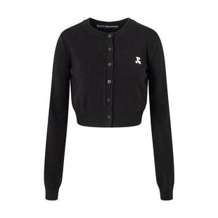 【明星同款】RestandRecreation2025秋冬刺绣logoRR掐腰针织开衫