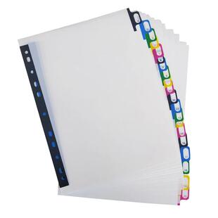 隔页纸a4标签分隔纸索引纸11孔活页分类纸档案标记归类纸塑料20页