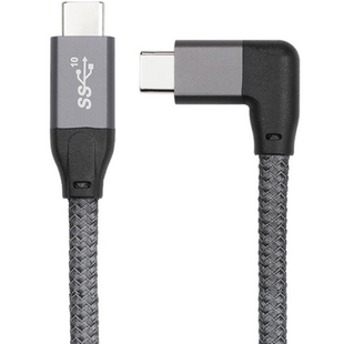 弯头Type-C数据线双头USB 3.1侧弯公对公PD快充Gen2 switch编织5A