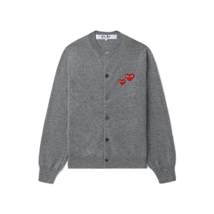 IT CDG PLAY COMME des GARCONS川久保玲情侣款圆领羊毛针织开衫