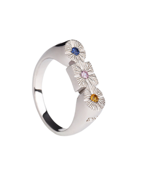 PDR Ripple系列新款多层次几何排钻宝石拉丝戒指指环女妇女节礼物