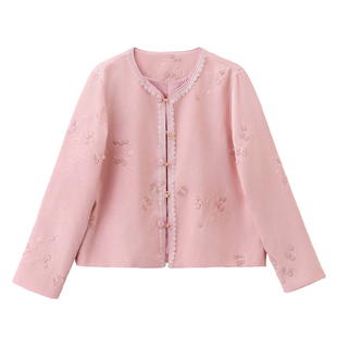 2026年春季新款重工艺刺绣新中式提花外套设计感时尚气质减龄上衣