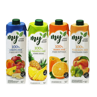 希腊进口希喜果水果饮料1L*1瓶橙汁石榴汁水果饮品复合果汁菠萝汁