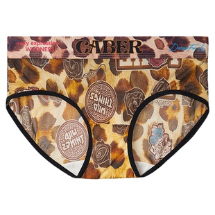 caber/卡百利2025春夏新款豹纹冰丝飘飞网孔透气速干女士三角内裤