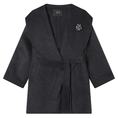 白鹿语高级感纯色双面呢大衣