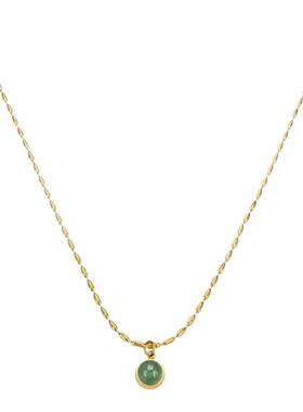 日韩风绿色小吊坠项链女