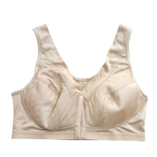 桑蚕丝背心式文胸无钢圈肤色真丝前扣文胸宽肩带全罩杯哺乳胸罩