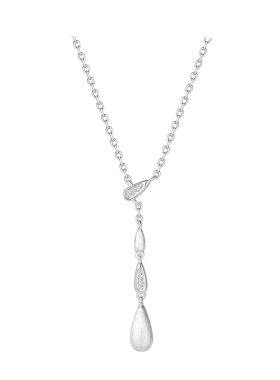 巷南925纯银水滴闪钻项链女小众